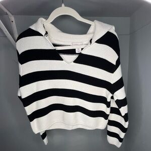 Sincerely Jules Black and White V-Neck Sweater